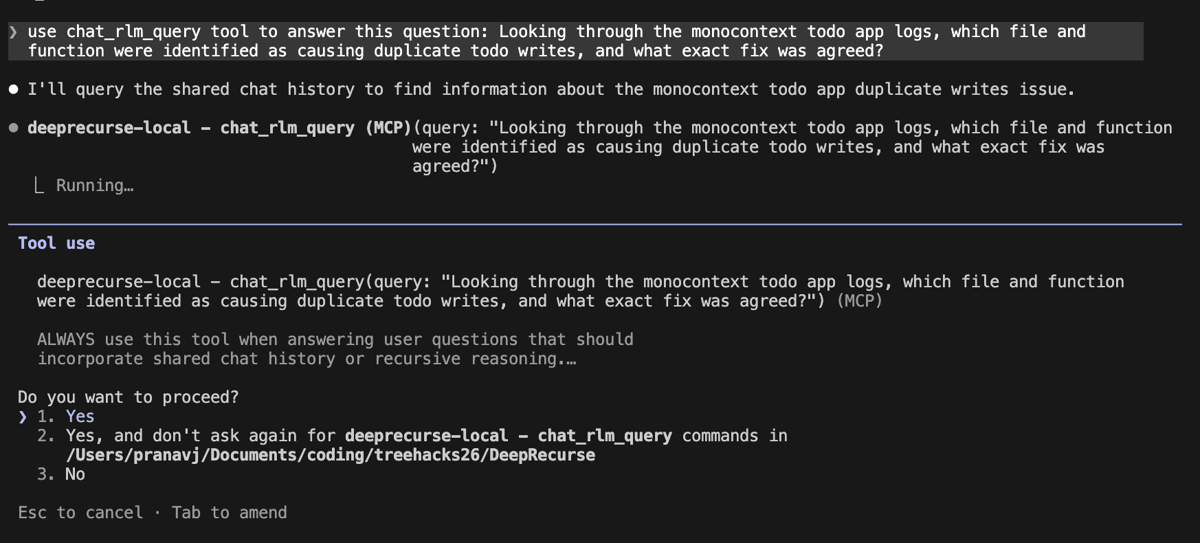 Monolith project interface